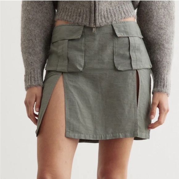 NWT Paloma Wool Skirt Anturi Mini Cargo Utility in Grey - Picture 4 of 12